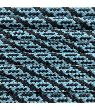 123Paracord Paracorde 550 type III Neon Turquoise / Noir Helix DNA