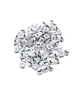 123Paracord Paracorde alphabet letter Perles Blanc L