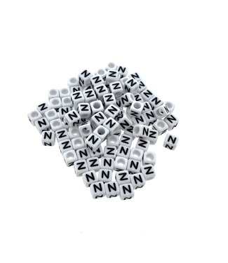 123Paracord Paracorde alphabet letter Perles Blanc N