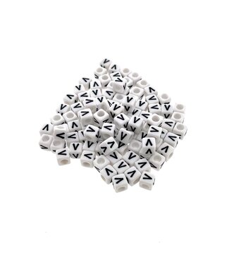 123Paracord Paracorde alphabet letter Perles Blanc V