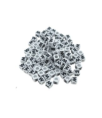 123Paracord Paracorde alphabet letter Perles Blanc W