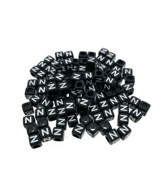 123Paracord Paracorde alphabet letter Perles Noir N