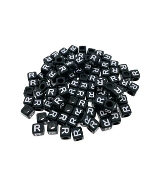 123Paracord Paracorde alphabet letter Perles Noir R