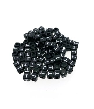 123Paracord Paracorde alphabet letter Perles Noir T
