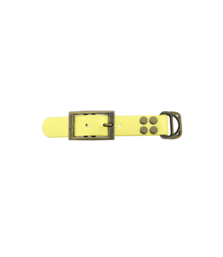 123Paracord Adaptateur Biothane 25MM Jaune pastel/Bronze antique