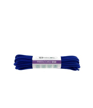 123Paracord Paracorde 550 type III Electric Blue - 10 mtr