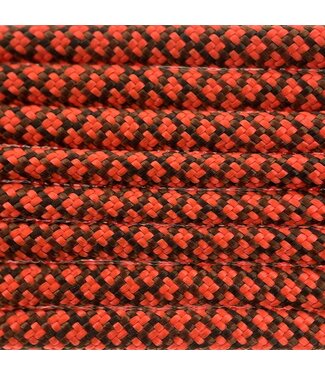 123Paracord Paracorde 550 type III chocolate Marron / Neon Orange Diamond