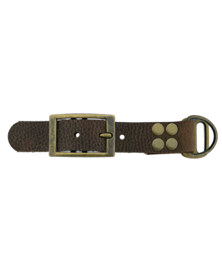 123Paracord Adaptateur en cuir de buffle 25MM Motif Marron/Bronze antique