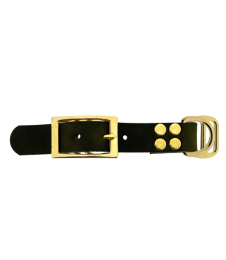123Paracord Adaptateur en cuir gras 25MM Olive/Brass
