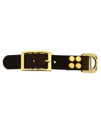 123Paracord Adaptateur en cuir gras 25MM Marron/Brass