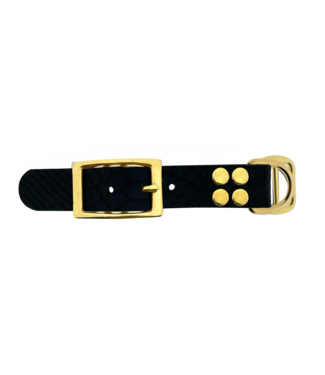 123Paracord Adaptateur en cuir de buffle 25MM Motif serpent Noir/Brass
