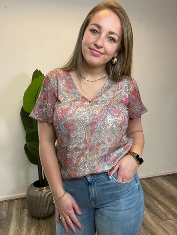 Vero Moda VMSMILLA SS V-NECK TOP WVN GA