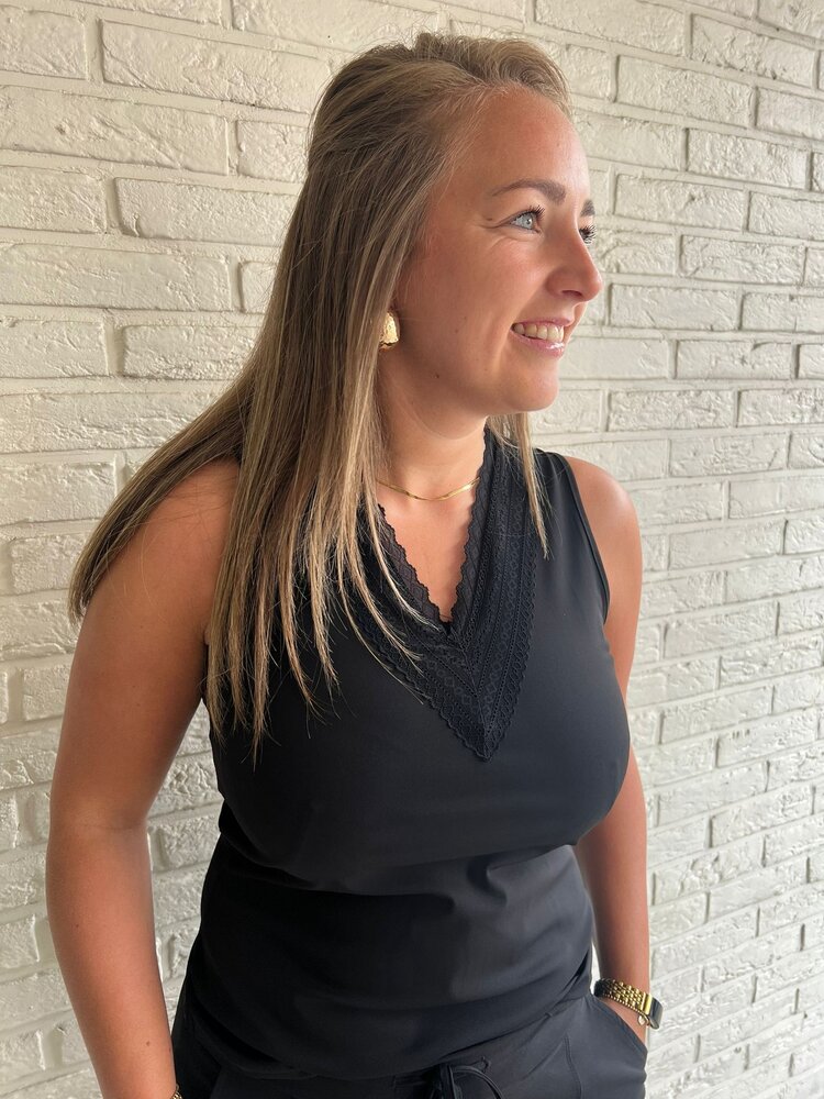 Mi Piace MOUWLOZE TOP TRAVELSTOF 202254 BLACK