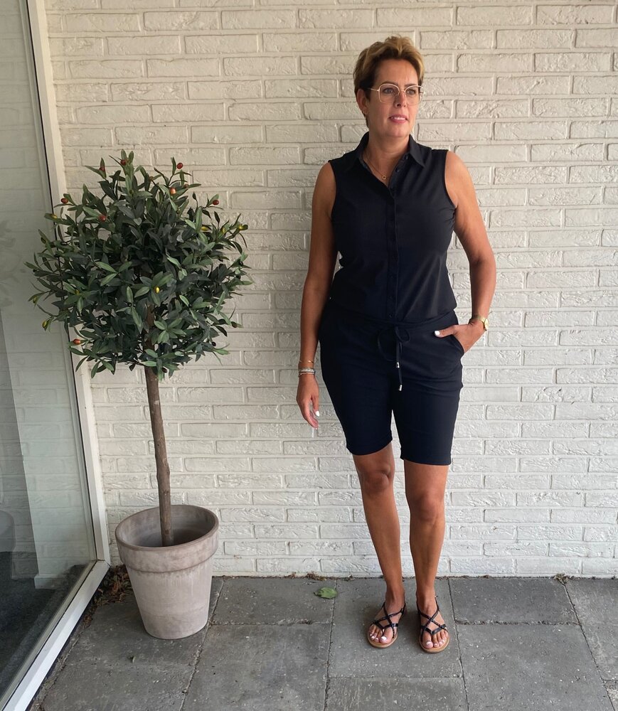 Mi Piace BLOUSE TRAVELSTOF 202299 BLACK