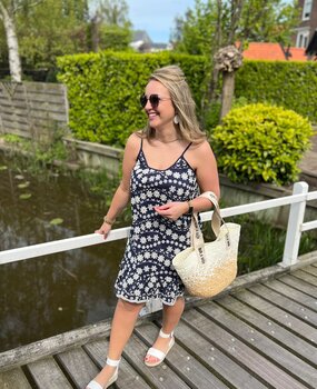 Ydence DRESS SYLVIE NAVY FLOWER