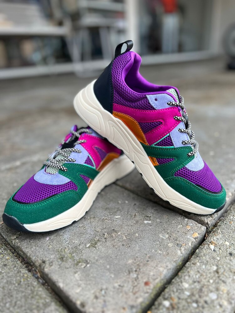Poelman SNEAKER CAROCEL GREEN/BLACK/PURPLE