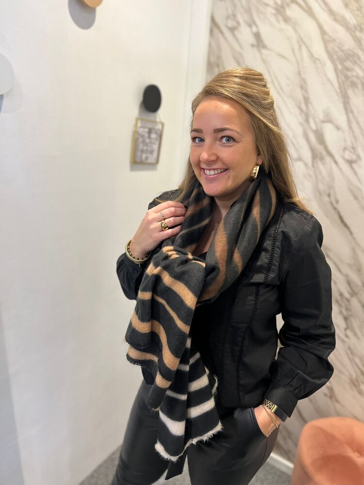 SJAAL ZEBRA ZWART/WIT/CAMEL