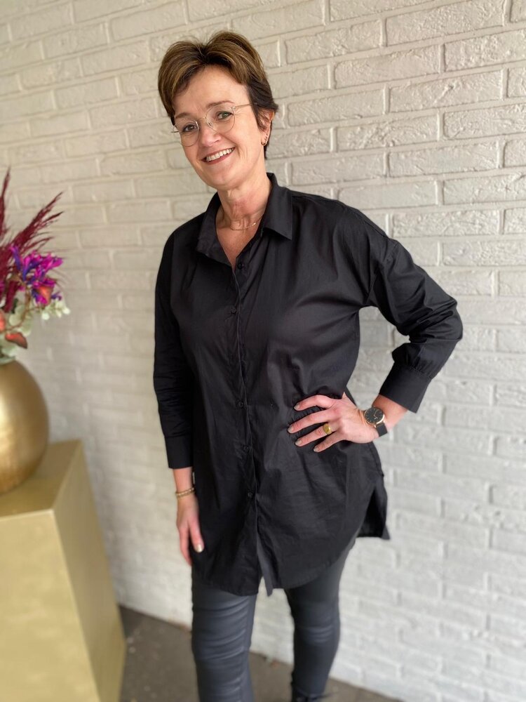 BLOUSE LANG ONE SIZE ZWART