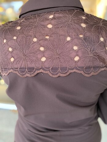 Mi Piace BLOUSE TRAVELSTOF 202435 BROWN