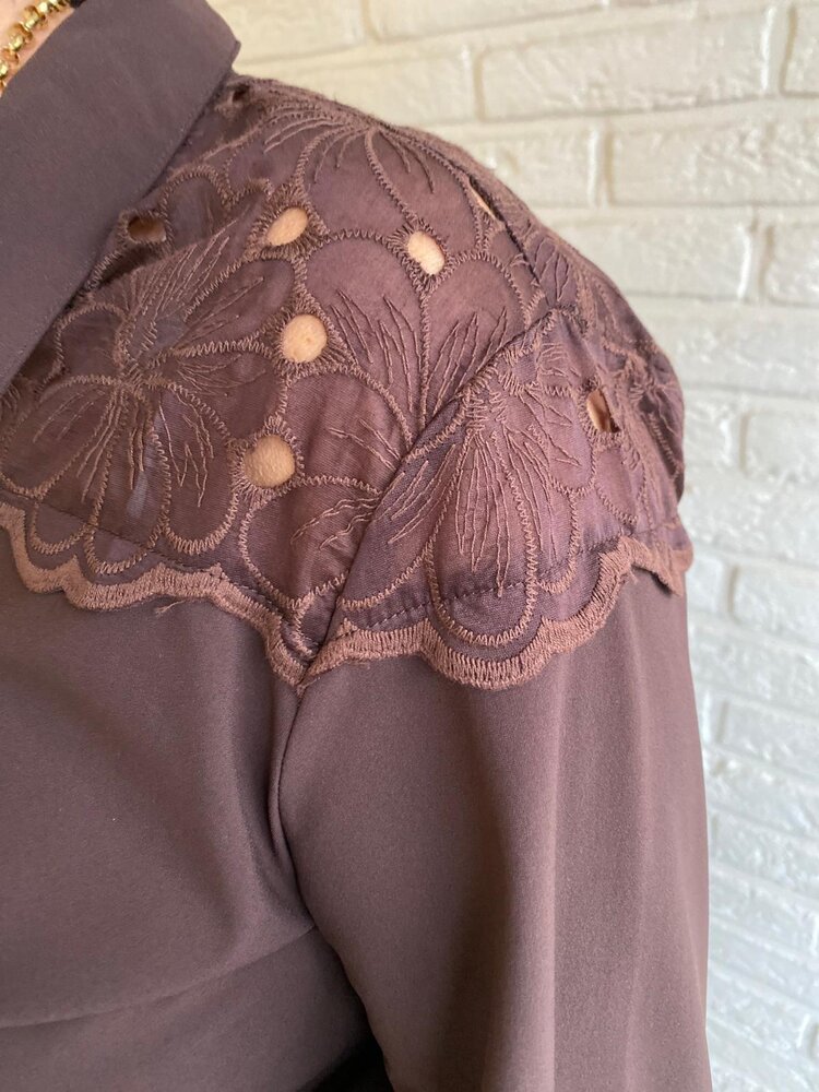 Mi Piace BLOUSE TRAVELSTOF 202435 BROWN