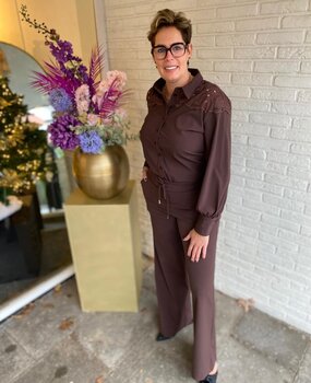 Mi Piace BLOUSE TRAVELSTOF 202435 BROWN Mi Piace BLOUSE TRAVELSTOF 202435 BROWN