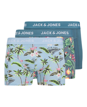 Jack en Jones JACFLOWER BIRD TRUNKS 3 PACK SN CHAMBRAY BLUE/OCEANVIEW Jack en Jones JACFLOWER BIRD TRUNKS 3 PACK SN CHAMBRAY BLUE/OCEANVIEW