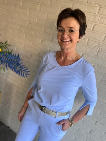 Mi Piace TOP 3/4 MOUW TRAVELSTOF 202095 LIGHT BLUE