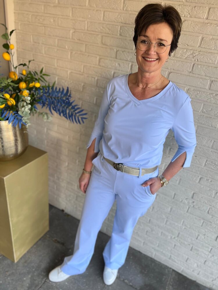 Mi Piace TOP 3/4 MOUW TRAVELSTOF 202095 LIGHT BLUE