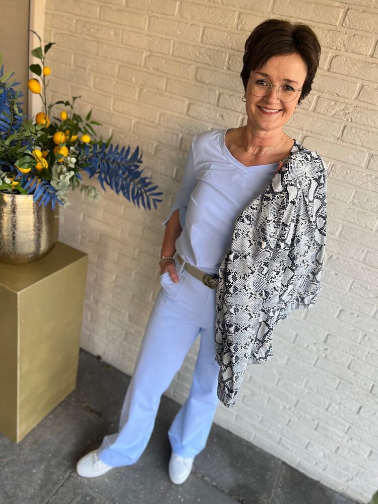 Mi Piace TOP 3/4 MOUW TRAVELSTOF 202095 LIGHT BLUE