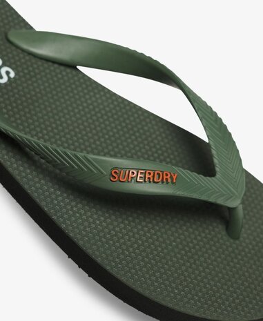 Superdry CORE ESSENTIAL FLIP FLOP ARMY KHAKI