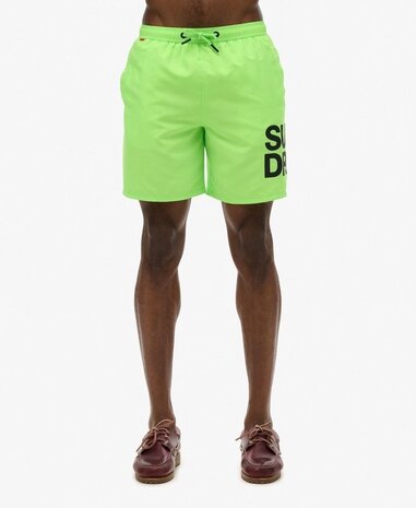 Superdry SPORTSWEAR LOGO 17 SWIM SHORT NEON GREEN
