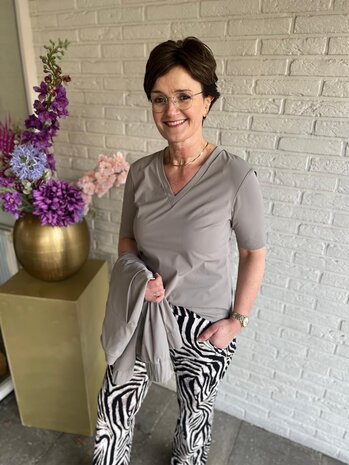 Mi Piace TOP TRAVELSTOF 202271 TAUPE Mi Piace TOP TRAVELSTOF 202271 TAUPE