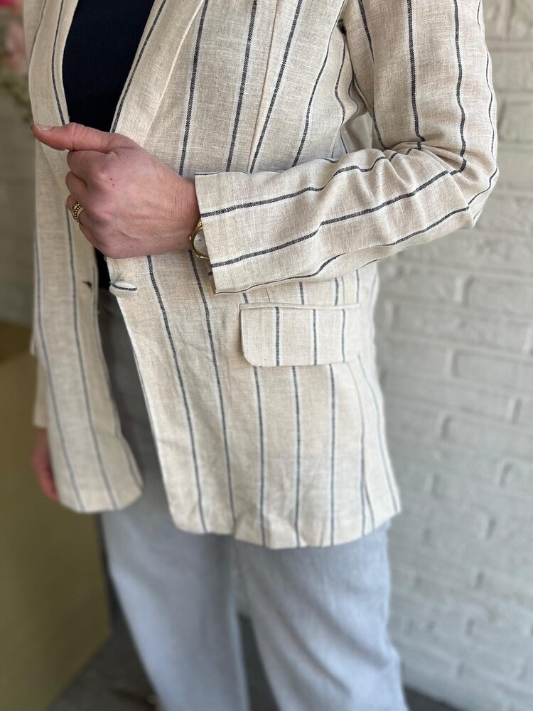 ICHI IHLINNO BL NATURAL ECRU STRIPE ICHI IHLINNO BL NATURAL ECRU STRIPE