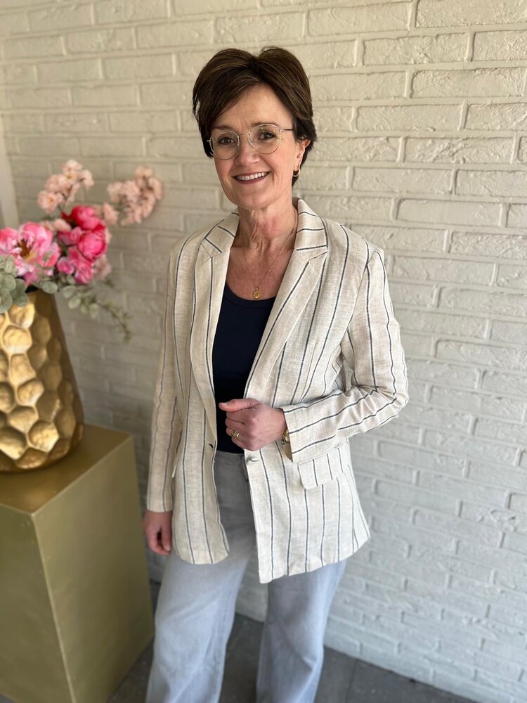 ICHI IHLINNO BL NATURAL ECRU STRIPE ICHI IHLINNO BL NATURAL ECRU STRIPE