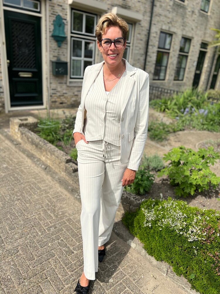 Mi Piace BLAZER TRAVELSTOF 202015A KIT/BLACK PIN STRIPE