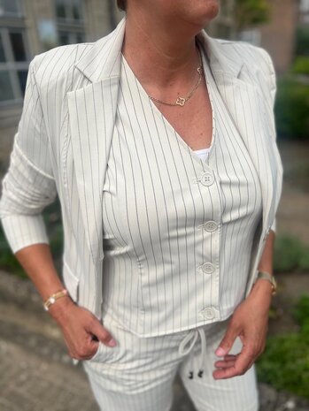 Mi Piace BLAZER TRAVELSTOF 202015A KIT/BLACK PIN STRIPE