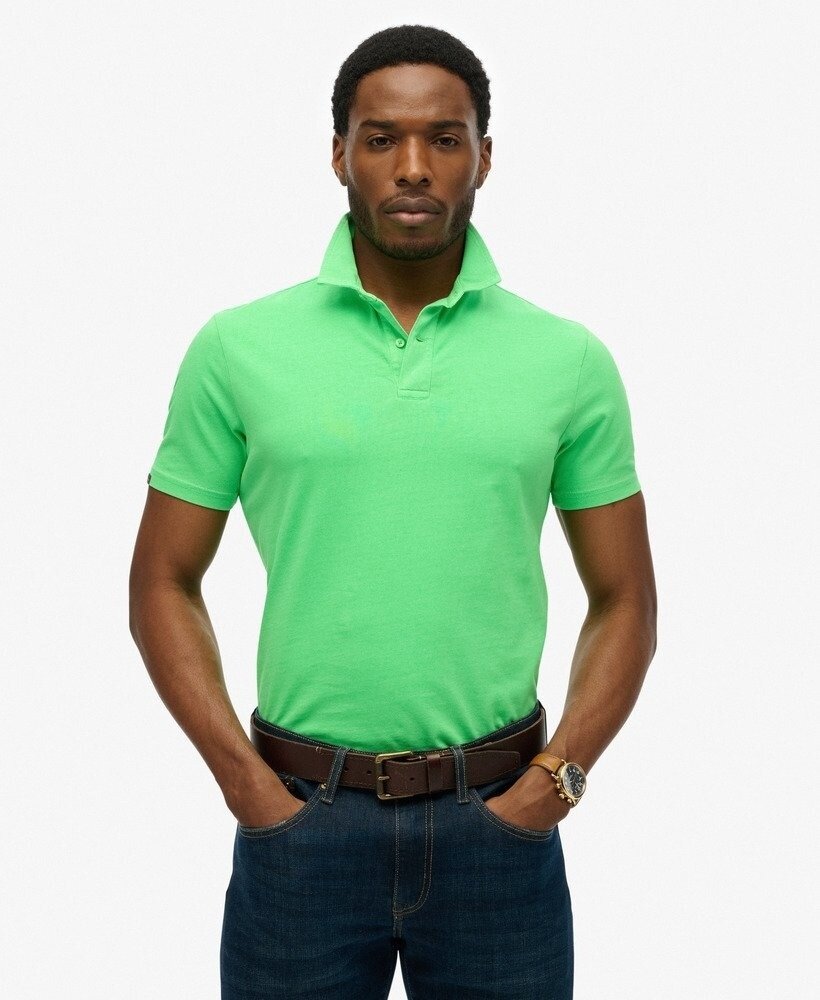 Superdry ESSENTIAL JERSEY POLO DRY FLURO LIME