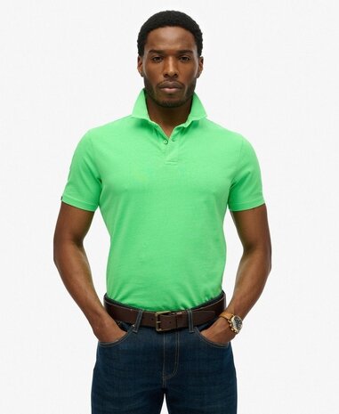 Superdry ESSENTIAL JERSEY POLO DRY FLURO LIME