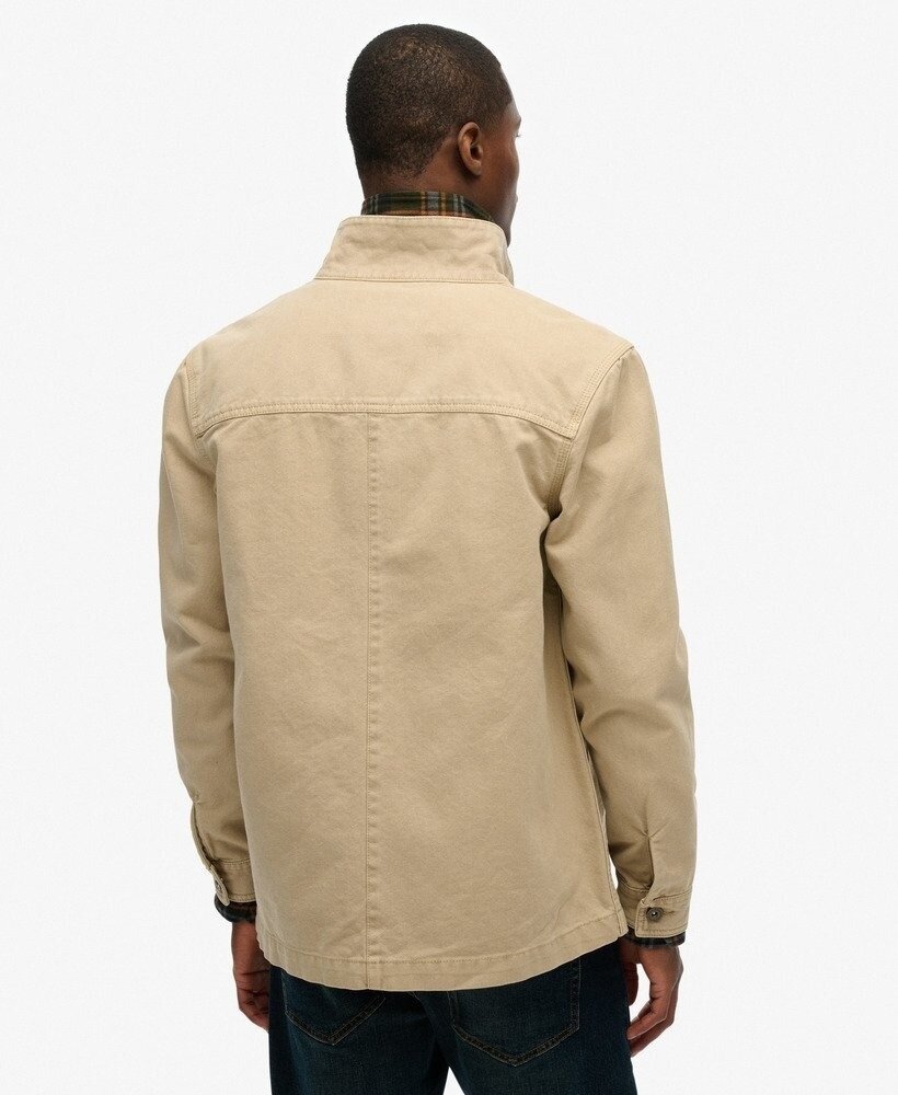 Superdry MERCHANT CANVAS WORKER JACKET STONEWASH TAUPE BROWN