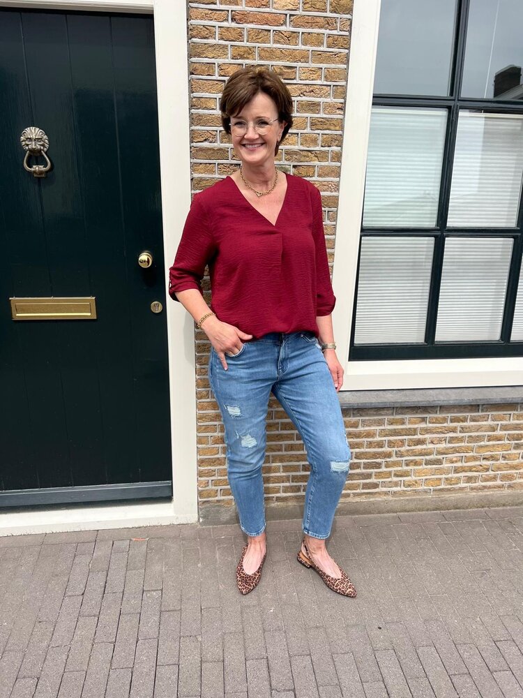 JDY JDYDIVYA LIFE 3/4 TOP WVN NOOS CABERNET JDY JDYDIVYA LIFE 3/4 TOP WVN NOOS CABERNET