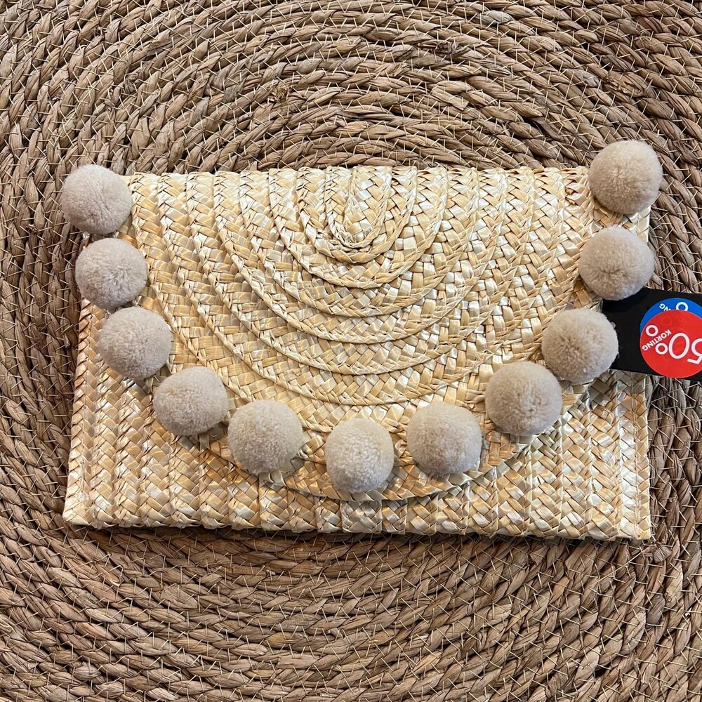 BEACH CLUTCH MET POMPOMS BEACH CLUTCH MET POMPOMS