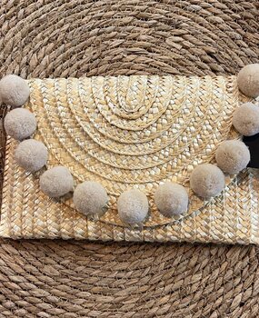 BEACH CLUTCH MET POMPOMS BEACH CLUTCH MET POMPOMS