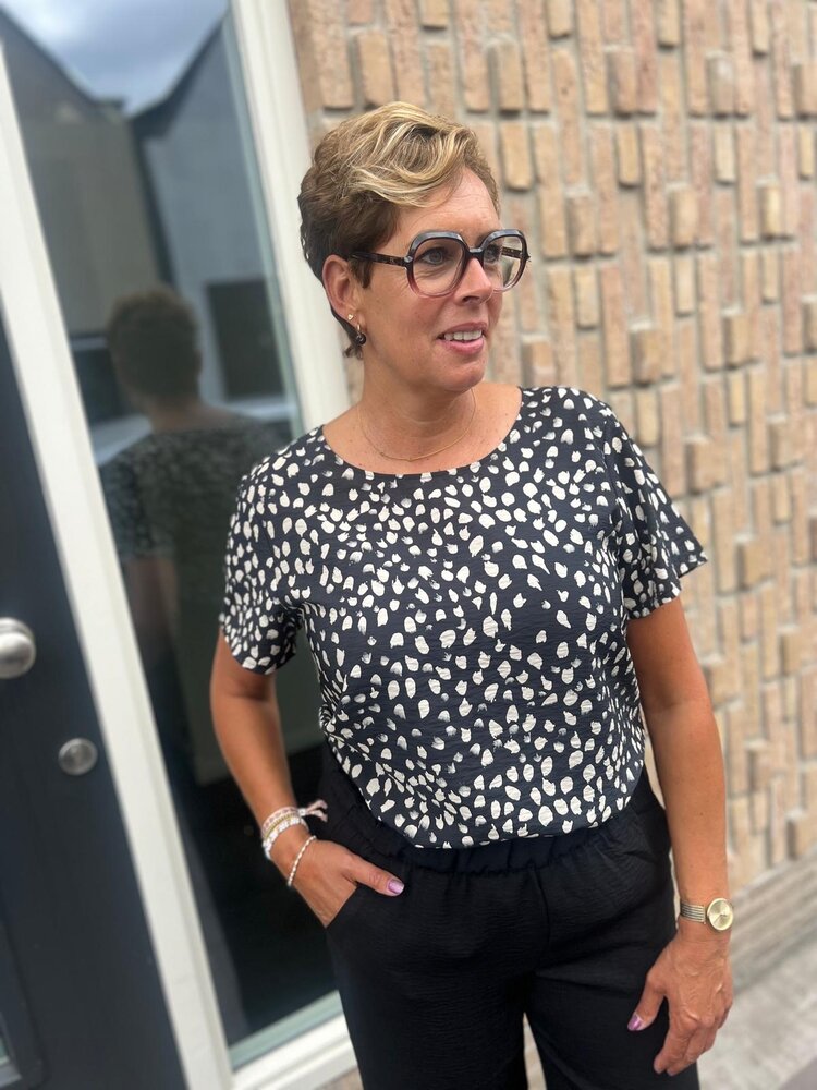 JDY JDYTROYA LIFE S/S O-NECK TOP WVN DIA