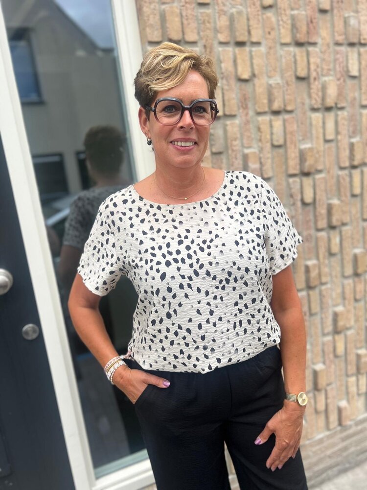 JDY JDYTROYA LIFE S/S O-NECK TOP WVN DIA