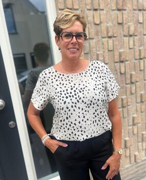 JDY JDYTROYA LIFE S/S O-NECK TOP WVN DIA