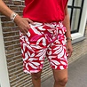 Mi Piace BERMUDA TRAVELSTOF 202423 FLOWER PRINT RED Mi Piace BERMUDA TRAVELSTOF 202423 FLOWER PRINT RED