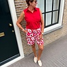 Mi Piace BERMUDA TRAVELSTOF 202423 FLOWER PRINT RED Mi Piace BERMUDA TRAVELSTOF 202423 FLOWER PRINT RED