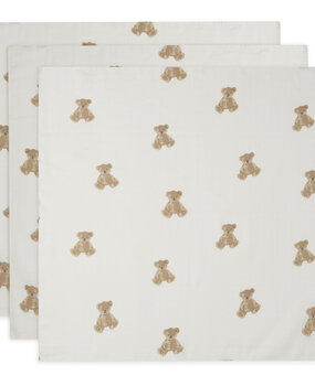 Jollein HYDROFIELE DOEK SMALL 70X70CM TEDDY BEAR (3PACK) Jollein HYDROFIELE DOEK SMALL 70X70CM TEDDY BEAR (3PACK)
