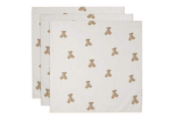 Jollein HYDROFIELE DOEK SMALL 70X70CM TEDDY BEAR (3PACK) Jollein HYDROFIELE DOEK SMALL 70X70CM TEDDY BEAR (3PACK)