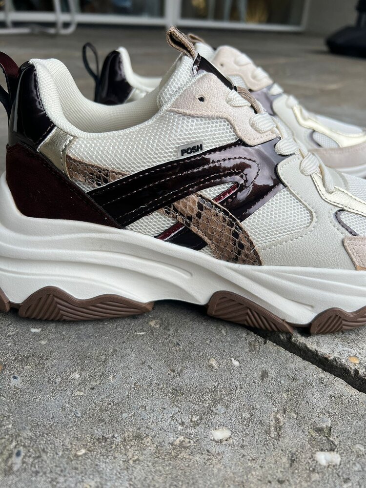 Poelman SNEAKER GIGI BEIGE/BROWN Poelman SNEAKER GIGI BEIGE/BROWN